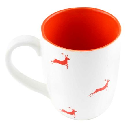 Red Running Deer Decorative Handcraft Ceramic Coffee Mug